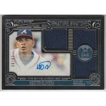 2016 Topps Museum Collection Signature Swatches Triple Relic Autographs #SSTHOL Hector Olivera/99