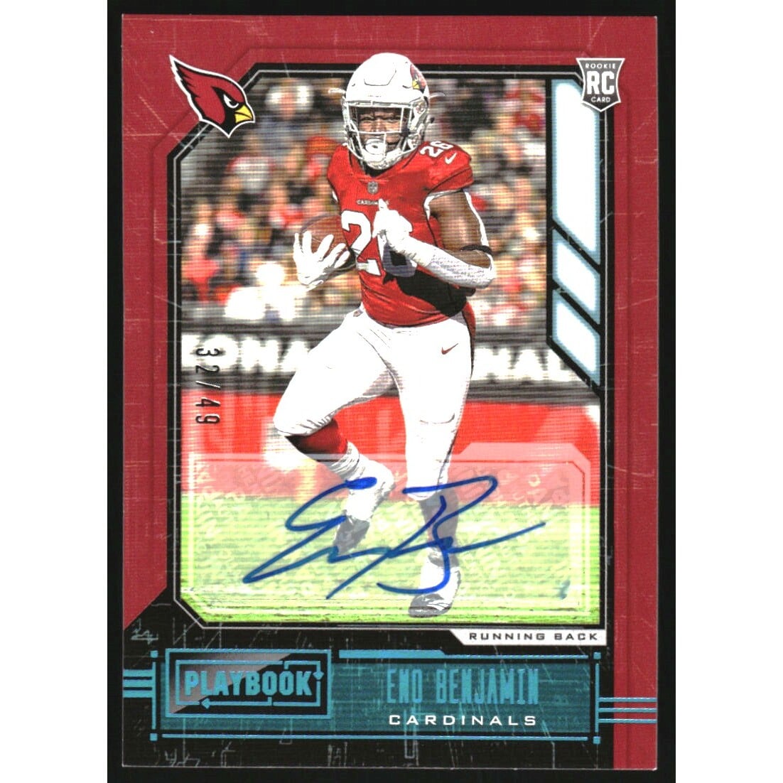 2020 Panini Playbook Rookies Signatures Platinum #162 Eno Benjamin/49. rookie card picture