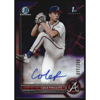 2022 Bowman Chrome Draft Autographs Purple Refractors #CDACPS Cole Phillips