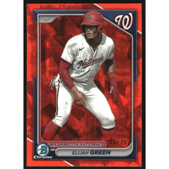 2024 Bowman Chrome Sapphire Prospects Orange Refractors #BCP72 Elijah Green