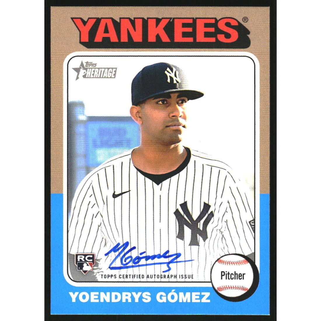 2024 Topps Heritage Real One Autographs #ROAYG Yoendrys Gomez HN. rookie card picture