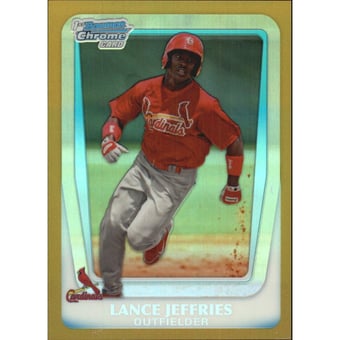 2011 Bowman Chrome Draft Prospects Gold Refractors #BDPP70 Lance Jeffries