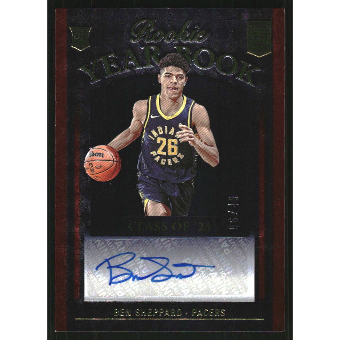 2023-24 Elite Rookie Yearbook Autographs Red #8 Ben Sheppard 2023-24 Elite Rookie Yearbook Autographs Red #8 Ben Sheppard