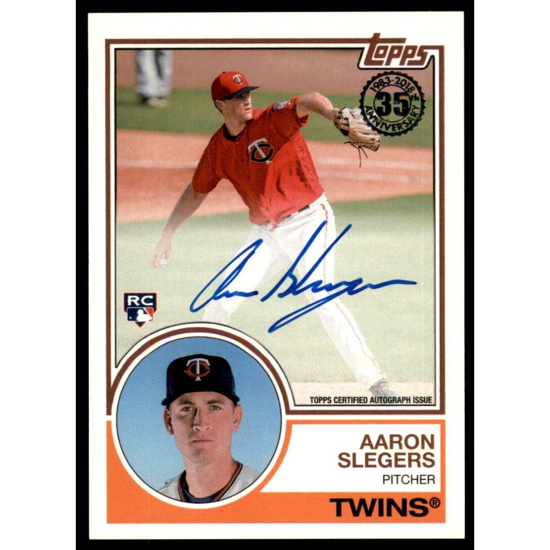 2018 Topps '83 Topps Autographs #83AASL Aaron Slegers. rookie card picture