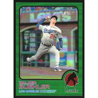 2022 Topps Heritage Chrome Green Refractors #127 Walker Buehler