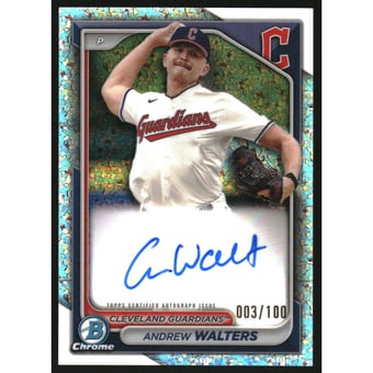 2024 Bowman Chrome Prospect Autographs Mini-Diamond Refractors #CPAAW Andrew Walters