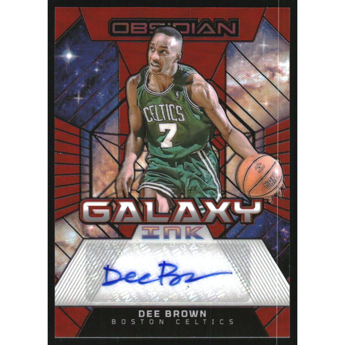 2023-24 Panini Obsidian Galaxy Ink Electric Etch Orange Flood #38 Dee Brown. rookie card picture