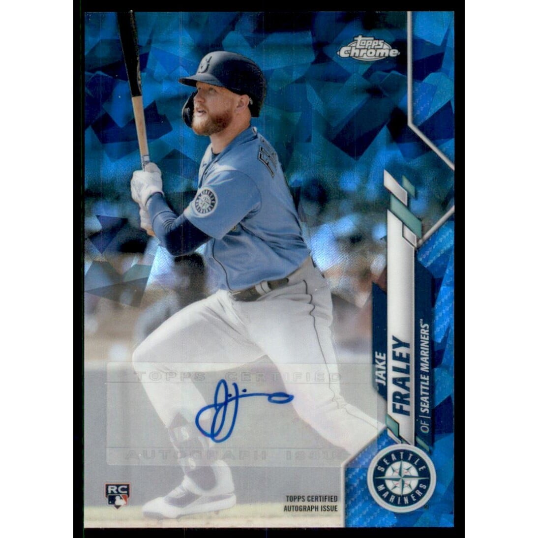 2020 Topps Chrome Update Sapphire Rookie Autographs #RAJF Jake Fraley. rookie card picture