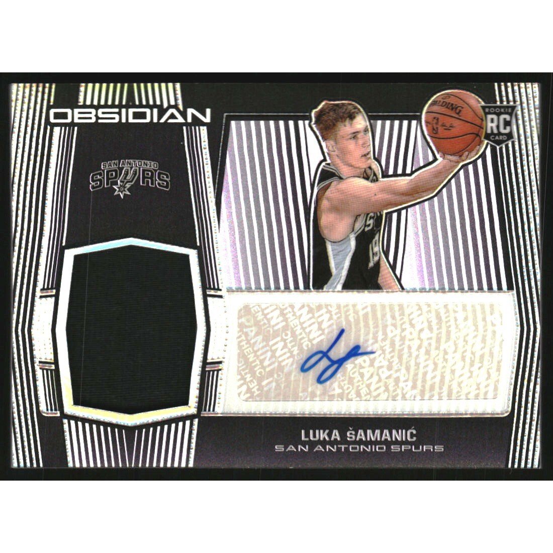 2019-20 Panini Obsidian #216 Luka Samanic JSY AU/99. rookie card picture