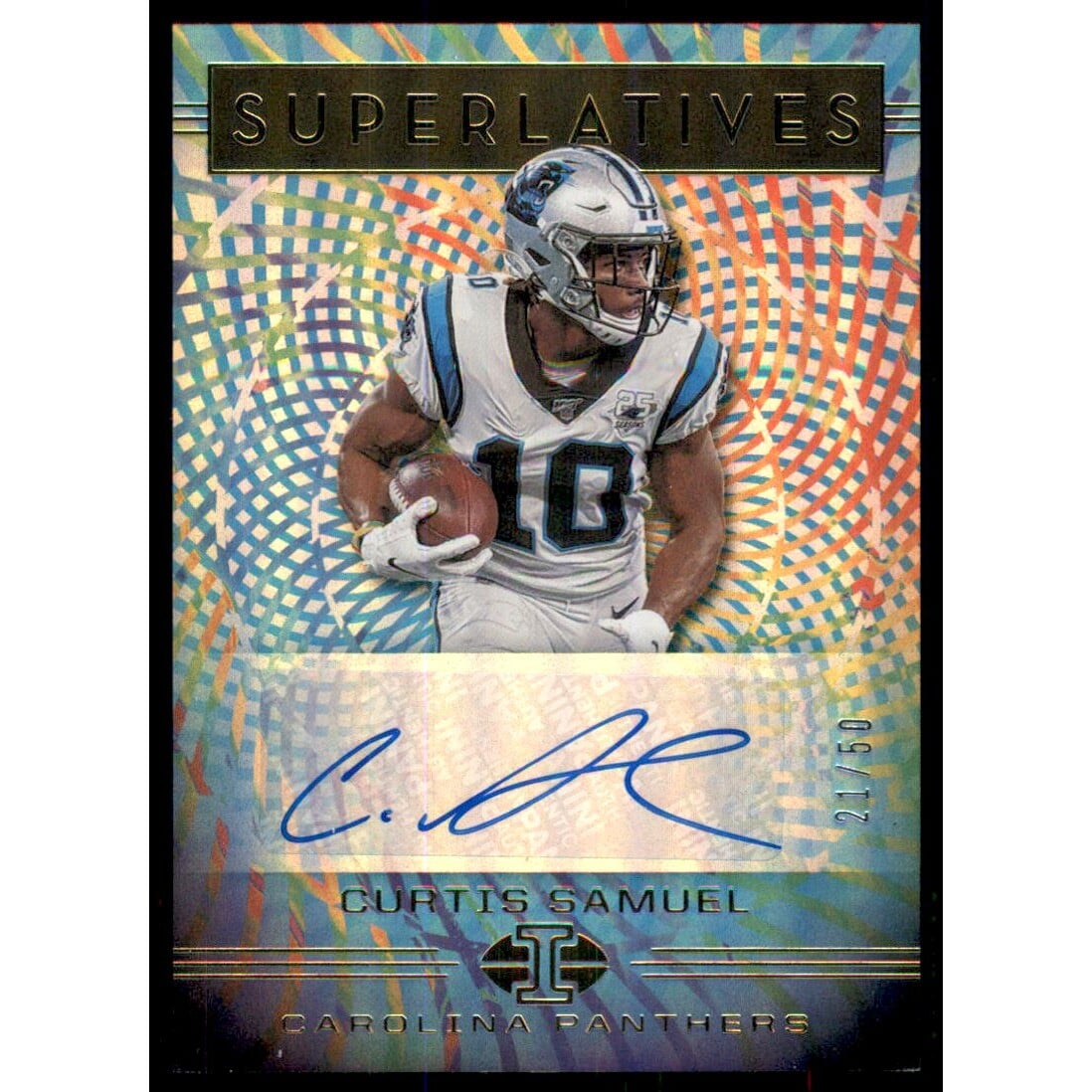 2020 Panini Illusions Superlatives Autographs #9 Curtis Samuel/50. rookie card picture