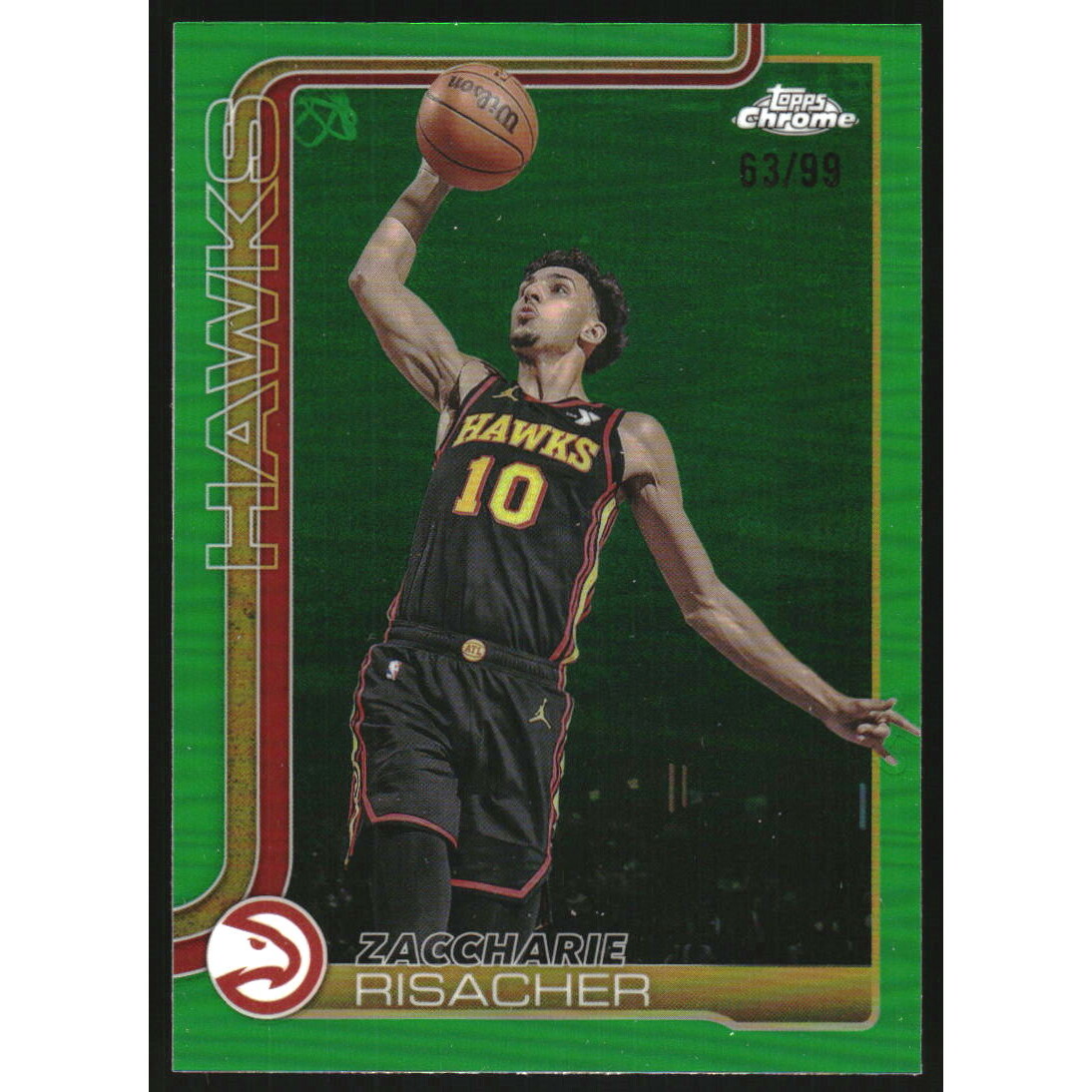 2025-26 Topps Chrome Green Refractors #2 Zaccharie Risacher