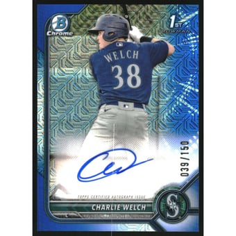 2022 Bowman Chrome Prospect Autographs HTA Choice Refractors #CPACW Charlie Welch