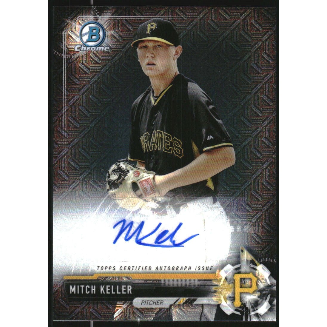 2017 Bowman Chrome Mega Box Autograph Refractors #BMAMK Mitch Keller. rookie card picture