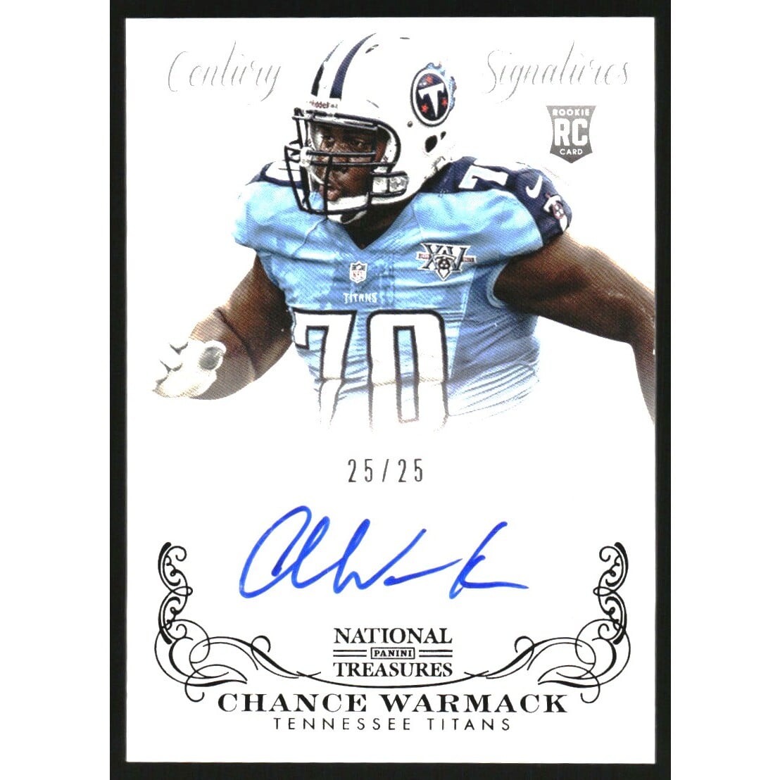 2013 Panini National Treasures Century Black #256 Chance Warmack AU. rookie card picture