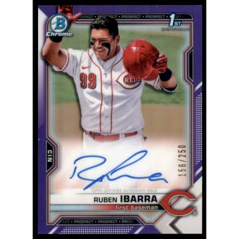 2021 Bowman Chrome Draft Autographs Purple Refractors #CDARI Ruben Ibarra