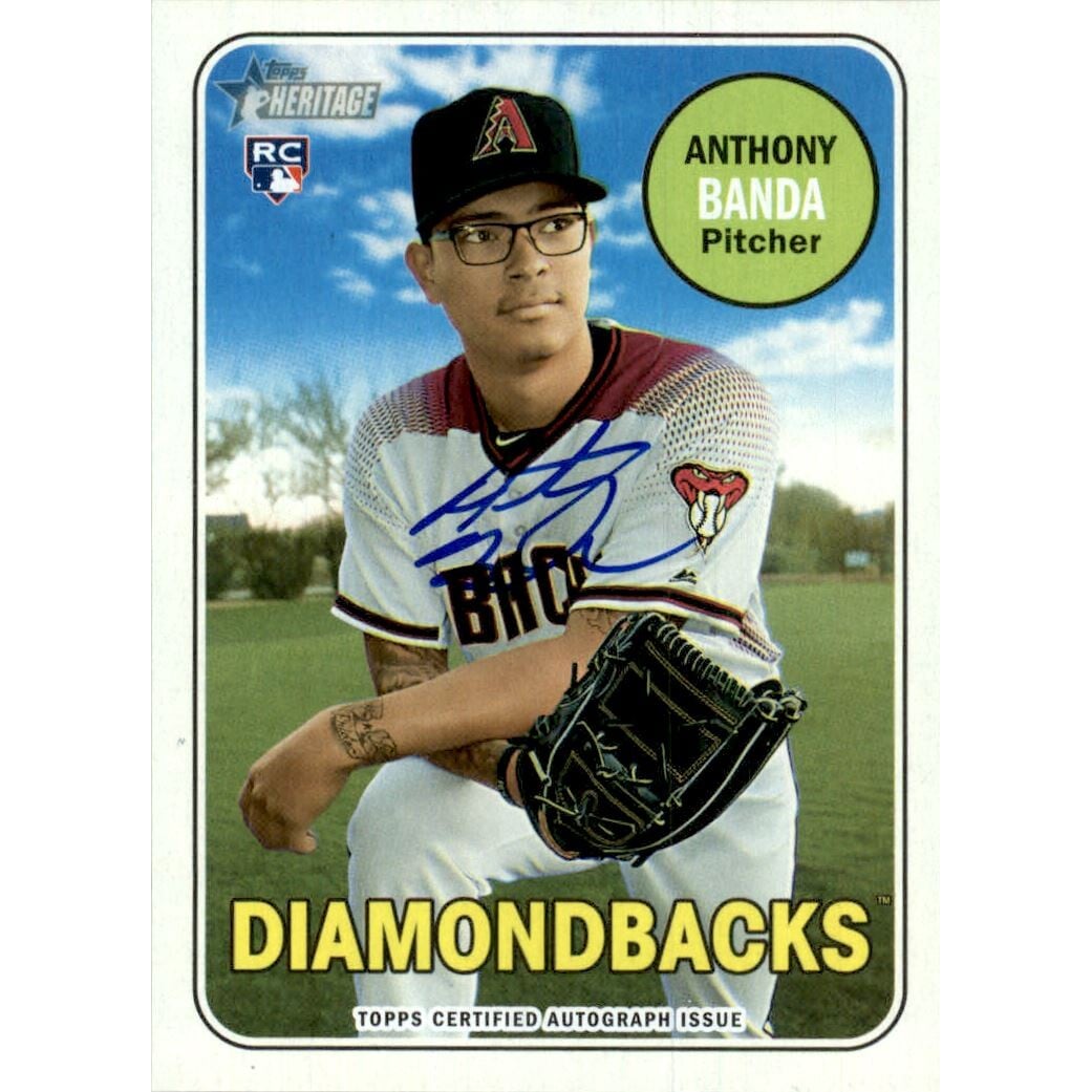 2018 Topps Heritage Real One Autographs #ROAAB Anthony Banda HN. rookie card picture