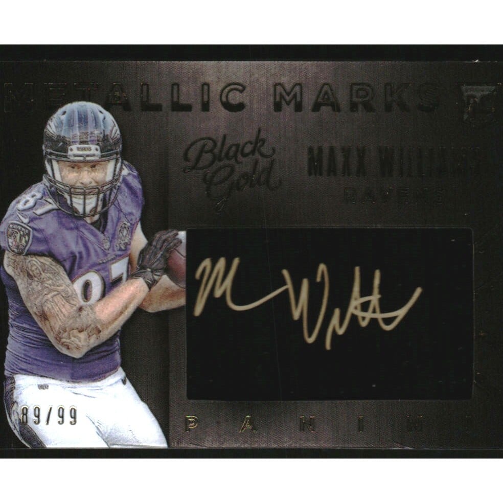 2015 Panini Black Gold Metallic Marks #MMMW Maxx Williams. rookie card picture