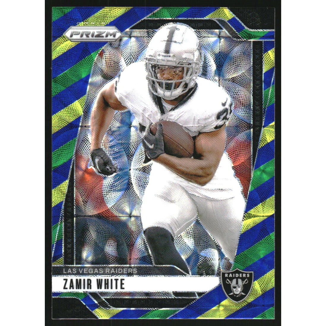 2024 Panini Prizm Prizms Choice Blue Yellow and Green #149 Zamir White. rookie card picture