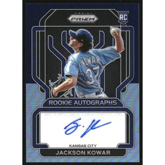 2022 Panini Prizm Rookie Autographs Prizms Navy Blue Carolina Blue #23 Jackson Kowar