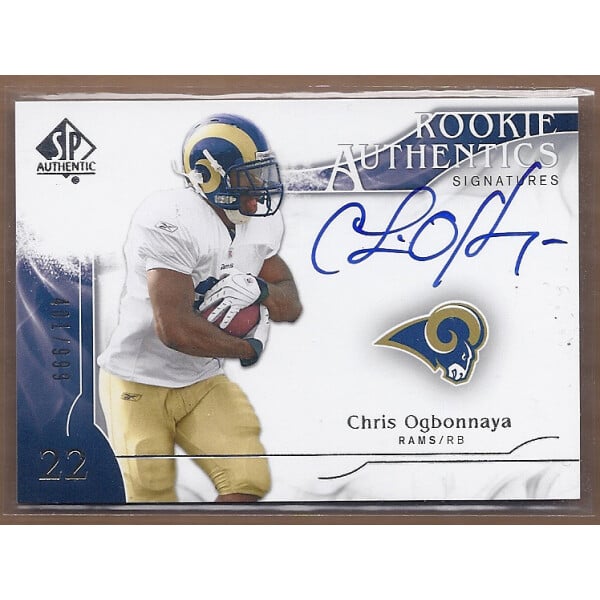 2009 SP Authentic #346 Chris Ogbonnaya AU/999 RC