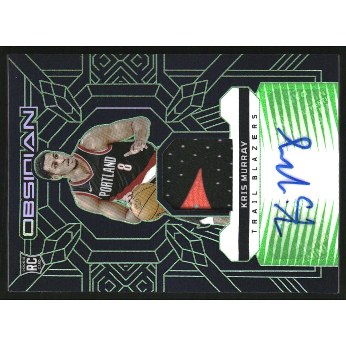 2023-24 Panini Obsidian Rookie Jersey Ink Electric Etch Green #11 Kris Murray