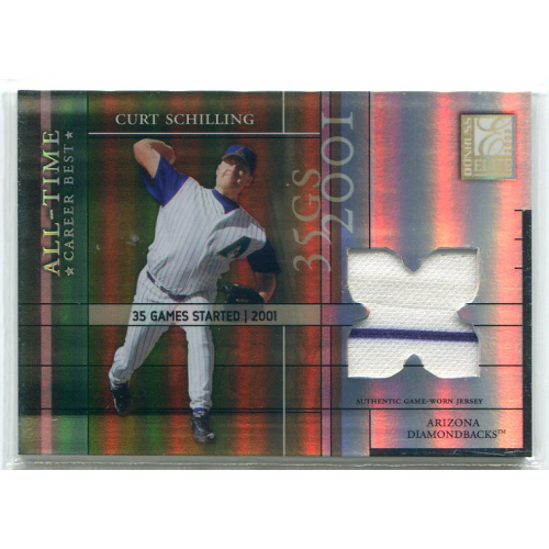2003 Donruss Elite All-Time Career Best Materials Parallel #41 Curt Schilling Jsy/35. rookie card picture