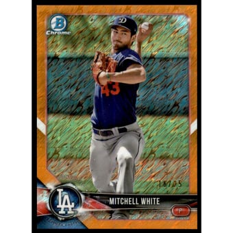 2018 Bowman Chrome Prospects Orange Shimmer Refractors #BCP103 Mitchell White