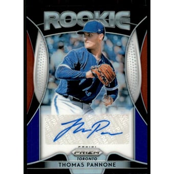 2019 Panini Prizm Rookie Autographs Prizms Red White and Blue #83 Thomas Pannone/50