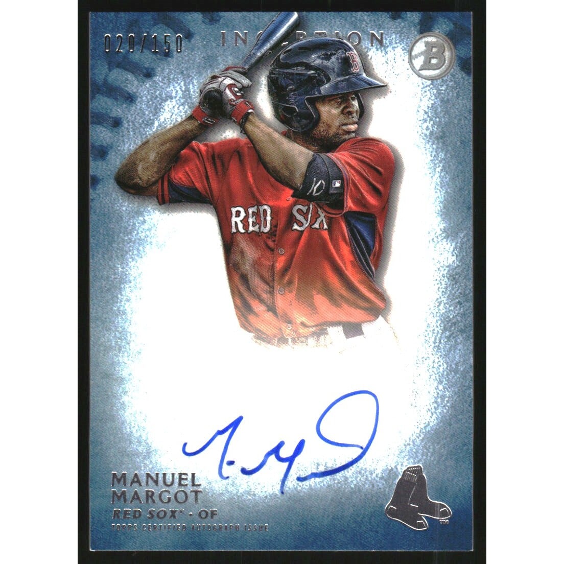 2015 Bowman Inception Prospect Autographs Blue #PAMM Manuel Margot. rookie card picture
