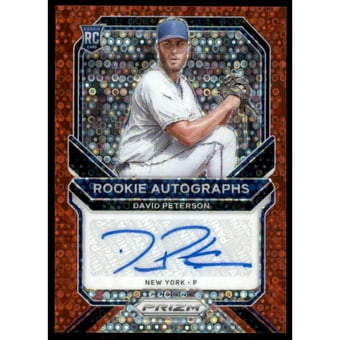 2021 Panini Prizm Rookie Autographs Prizms Red Donut Circles #48 David Peterson/49