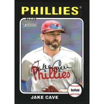 2024 Topps Heritage Chrome Black Refractors #91 Jake Cave HN