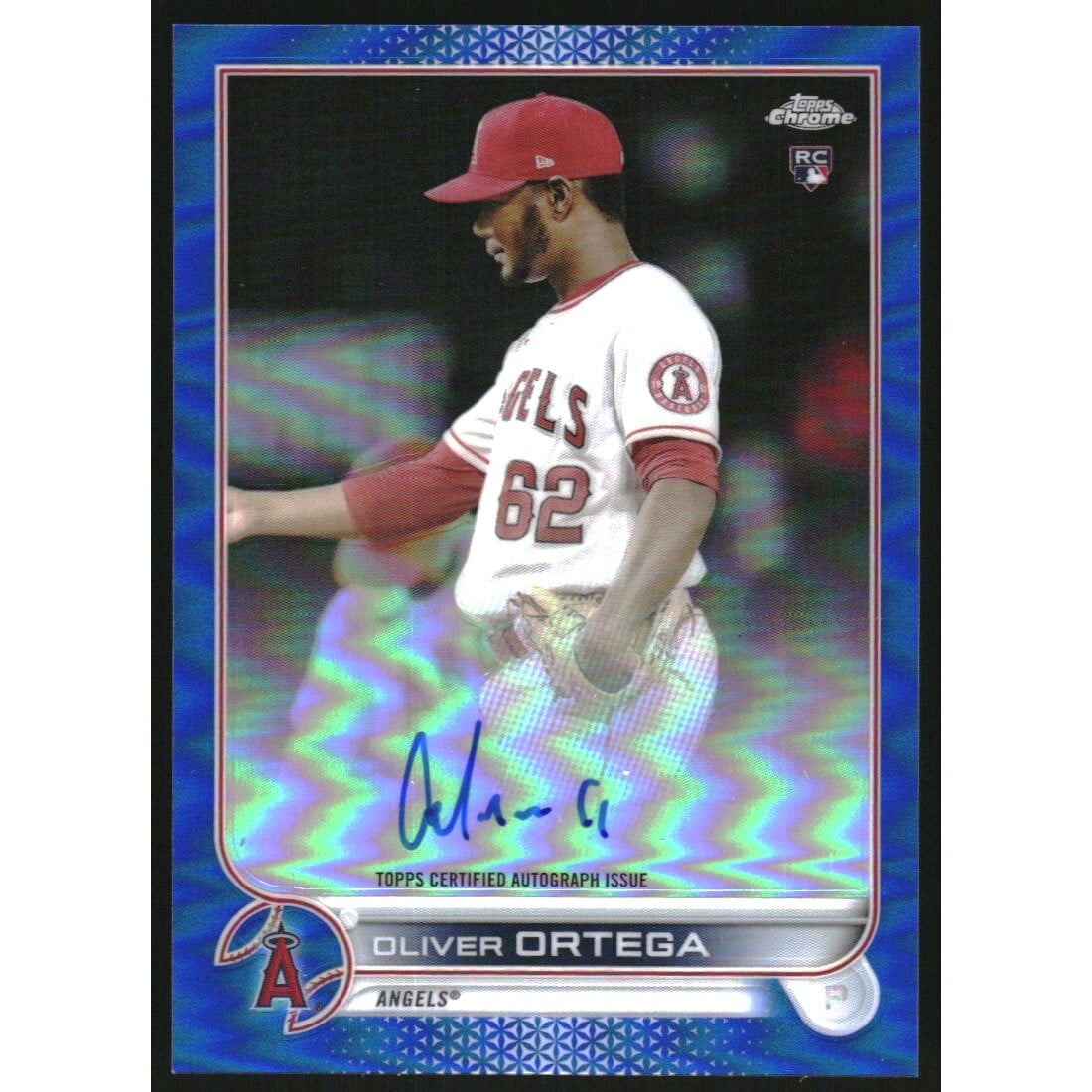 2022 Topps Chrome Rookie Autographs Blue Refractors #RAOO Oliver Ortega. rookie card picture