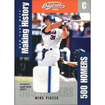 2002 Donruss Originals Making History Materials #6 Mike Piazza Jsy