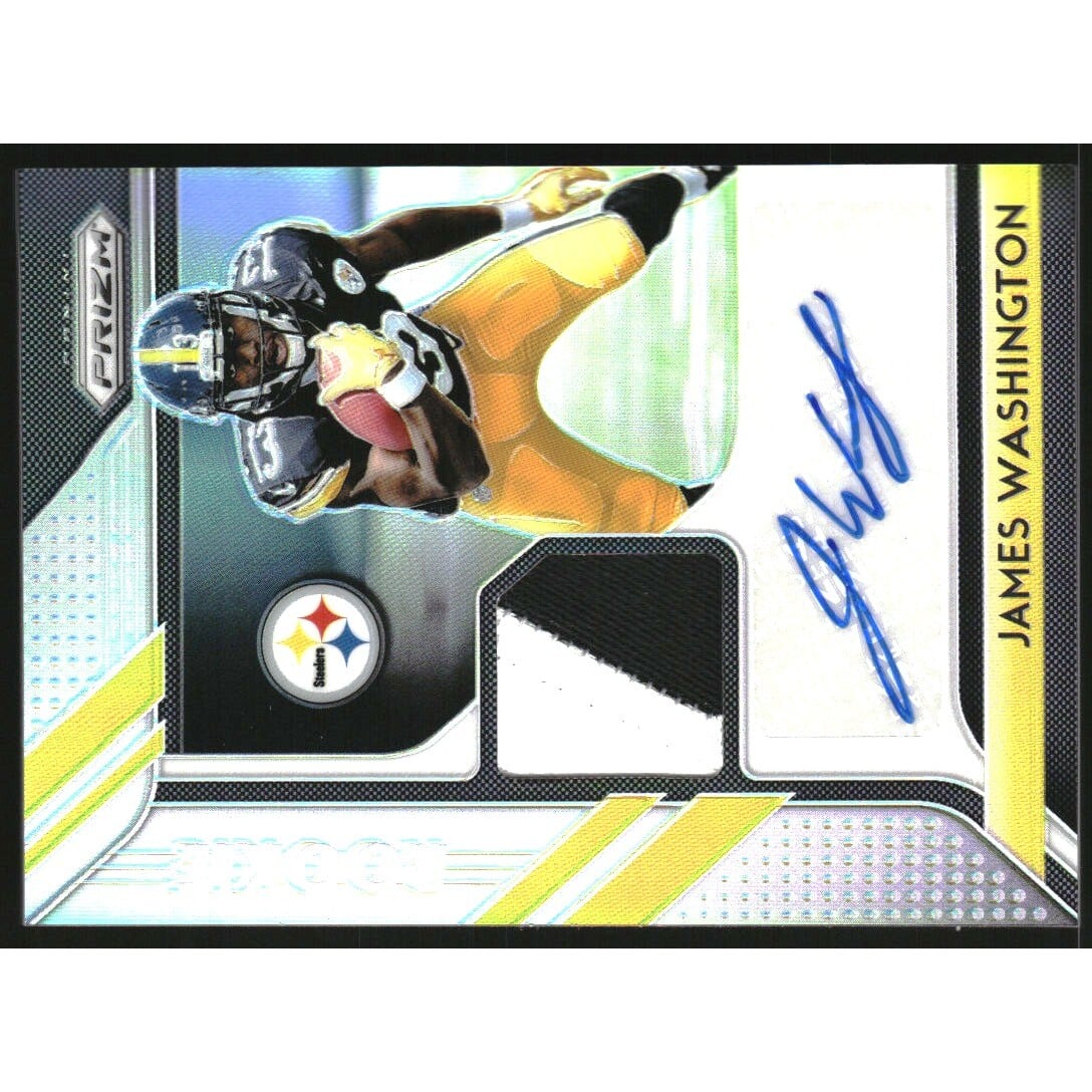 2018 Panini Prizm Rookie Patch Autographs Prizms #18 James Washington. rookie card picture