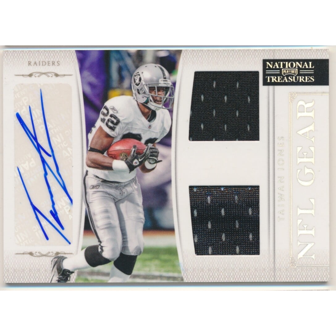 2011 Playoff National Treasures NFL Gear Combos Signatures #32 Taiwan Jones/49