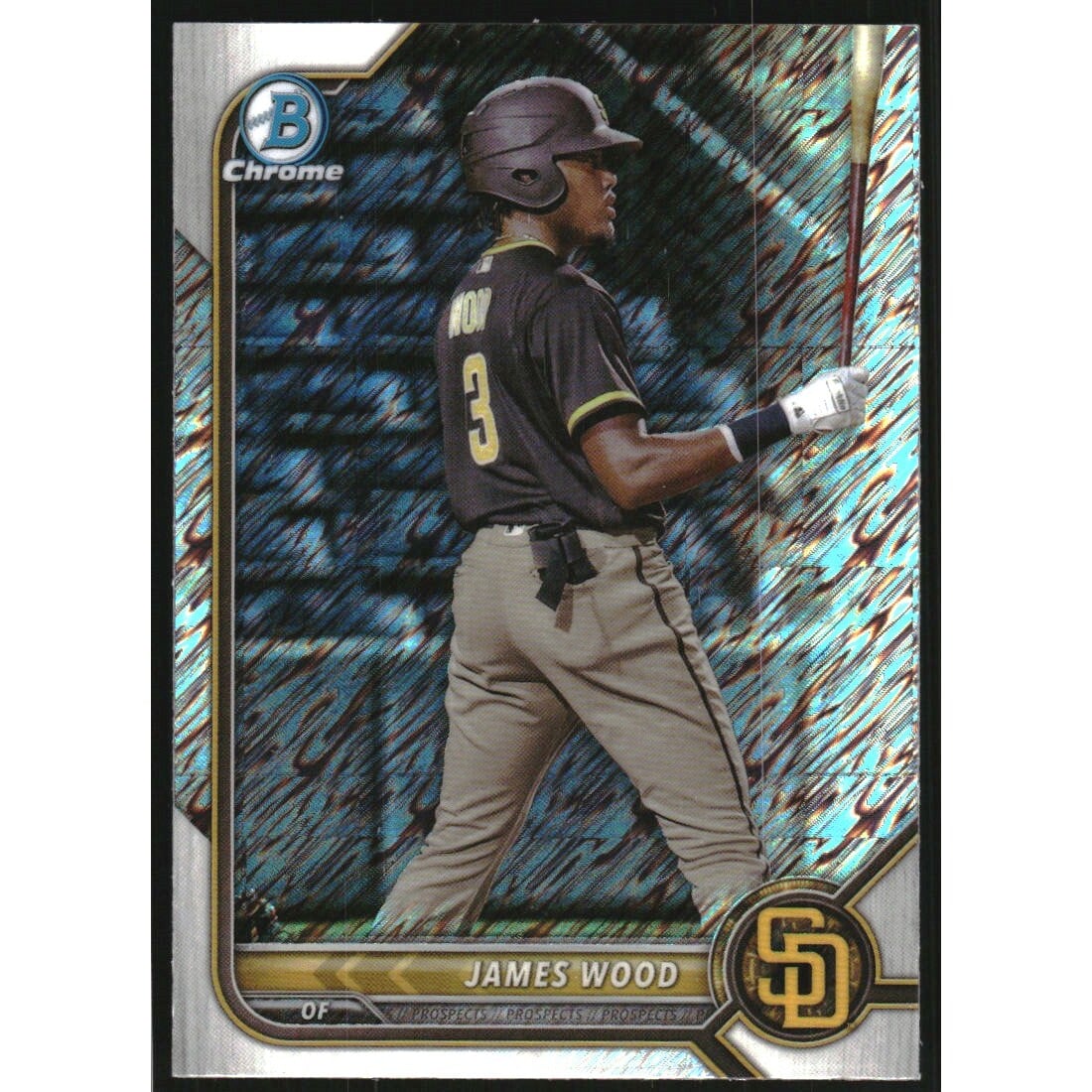 2022 Bowman Chrome Prospects Shimmer Refractors #BCP213 James Wood. rookie card picture