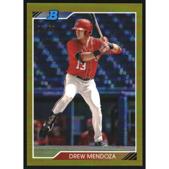 2020 Bowman Heritage Chrome Prospects Gold Refractors #92CPDM Drew Mendoza