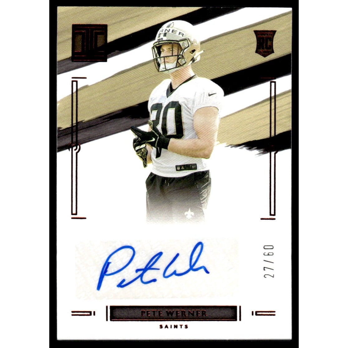 2021 Panini Impeccable Ruby #168 Pete Werner AU. rookie card picture