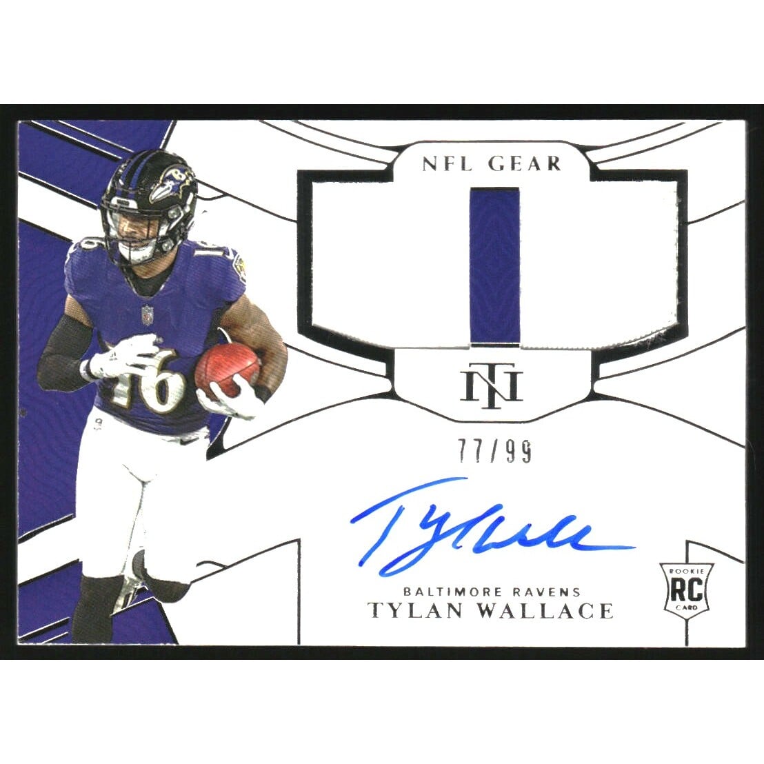 2021 Panini National Treasures Rookie NFL Gear Signature Combos #26 Tylan Wallace/99. rookie card picture
