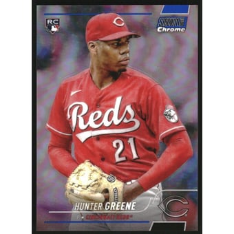 2022 Stadium Club Chrome Blue Refractors #133 Hunter Greene