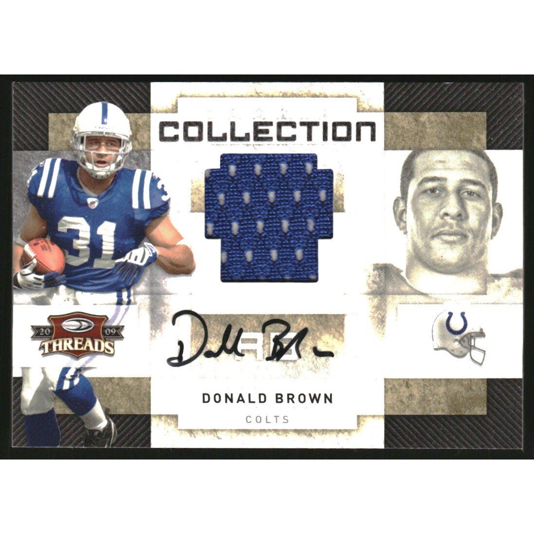 2009 Donruss Threads Rookie Collection Materials Autographs #23 Donald Brown. rookie card picture