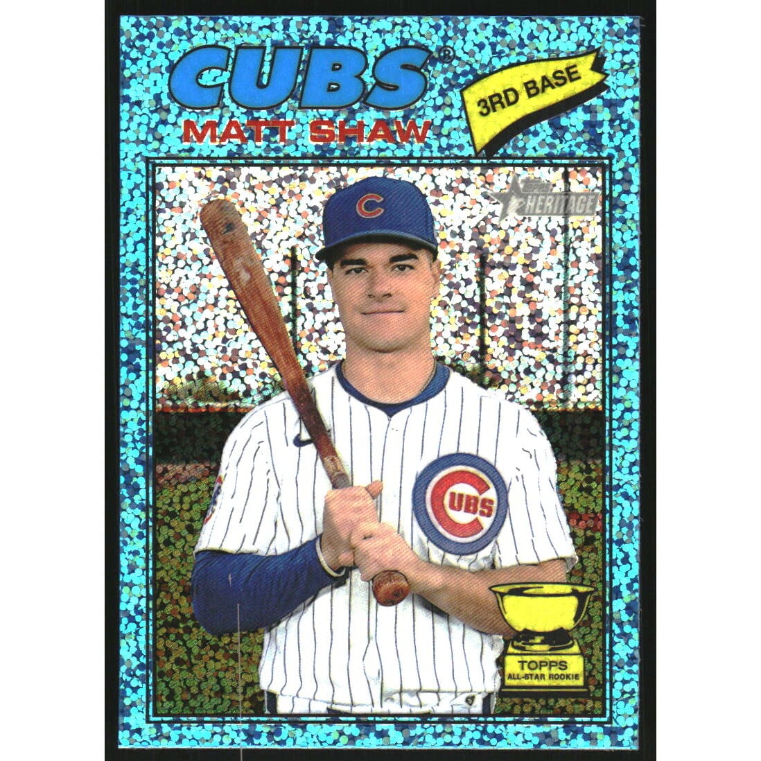 2026 Topps Heritage Chrome Light Blue Sparkle Refractors #299 Matt Shaw. rookie card picture