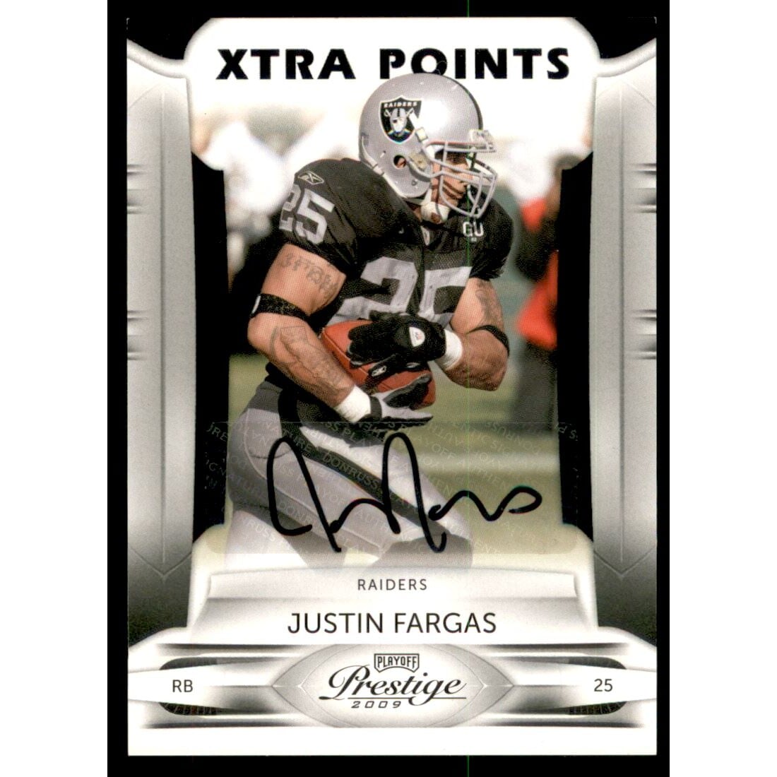2009 Playoff Prestige Xtra Points Black Autographs #71 Justin Fargas/100