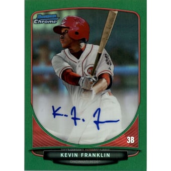 2013 Bowman Chrome Draft Draft Pick Autographs Green Refractors #KF Kevin Franklin