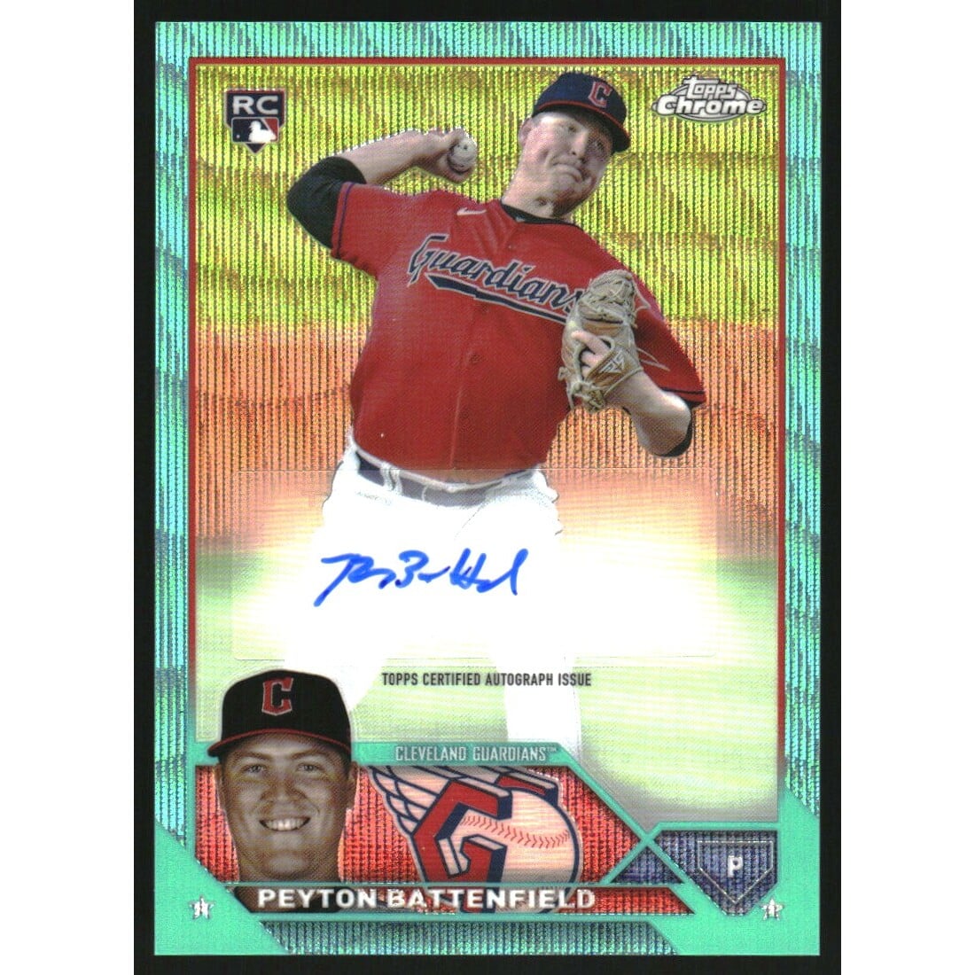 2023 Topps Chrome Update Autographs Aqua Wave Refractors #ACPBA Peyton Battenfield. rookie card picture