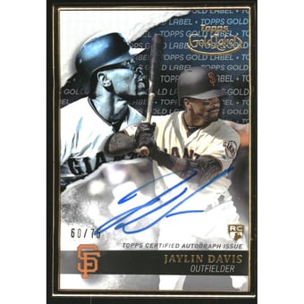 2020 Topps Gold Label Framed Autographs Black #GLAJDA Jaylin Davis/75