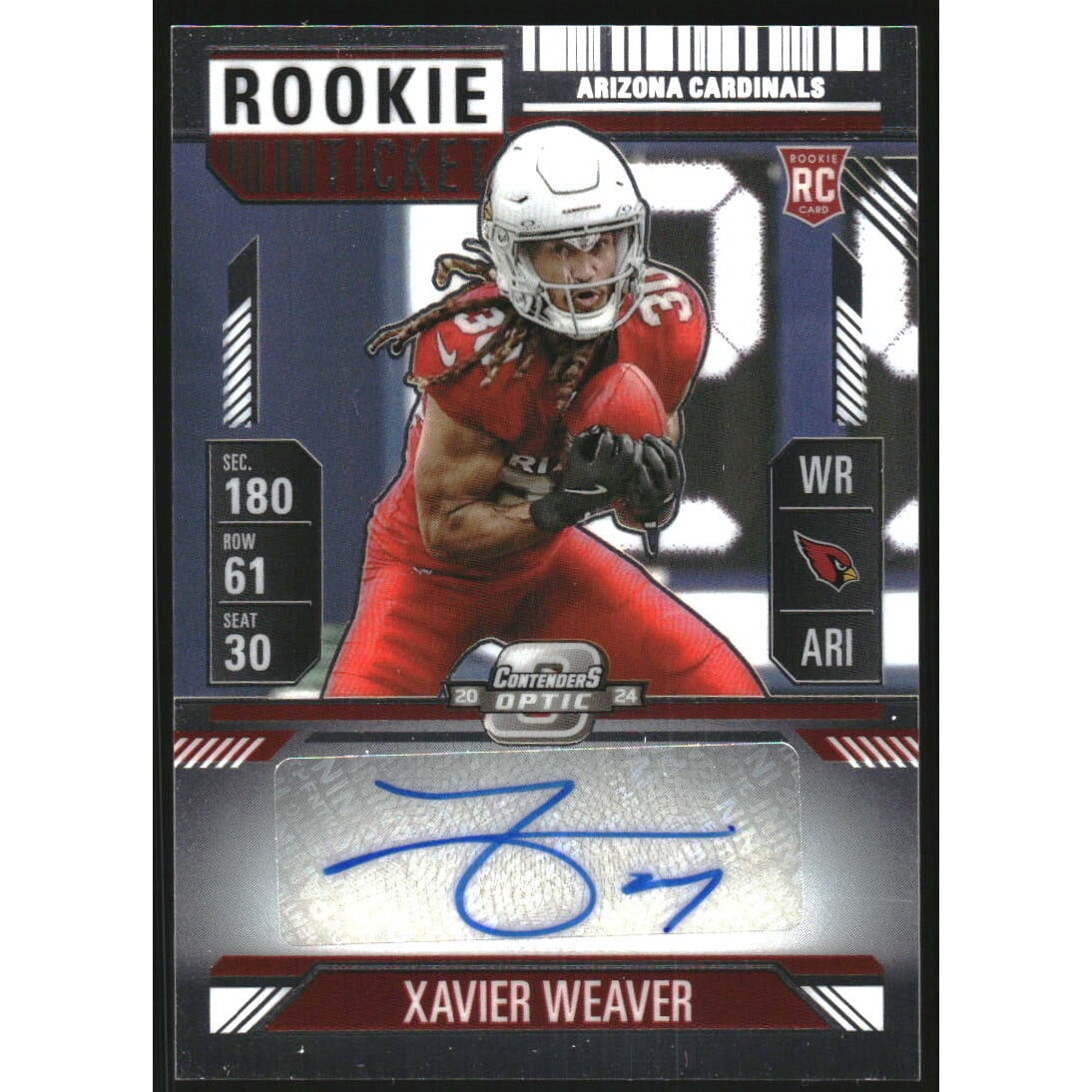 2024 Panini Contenders Optic #156 Xavier Weaver AU RC. rookie card picture