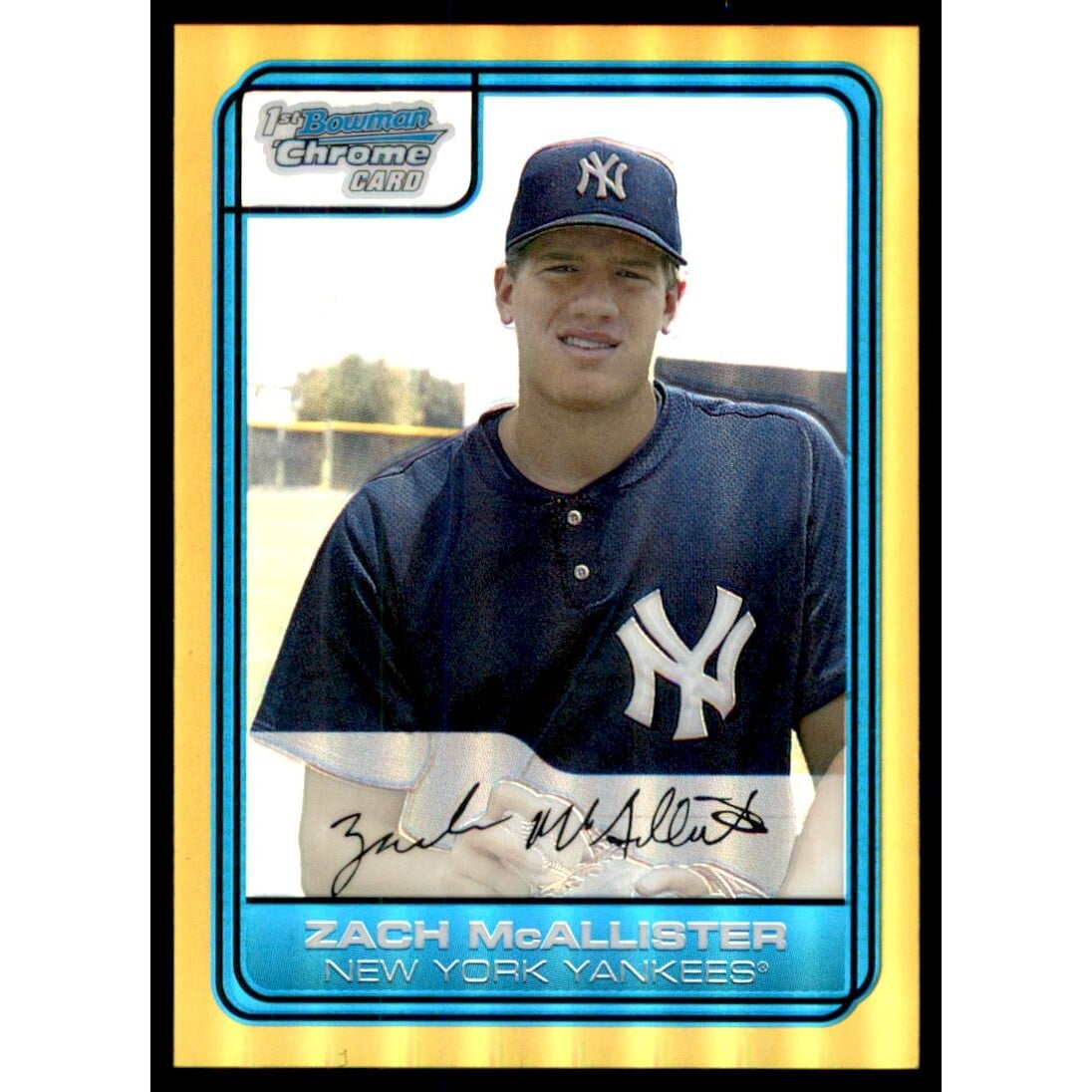 2006 Bowman Chrome Draft Draft Picks Gold Refractors #17 Zach McAllister. rookie card picture