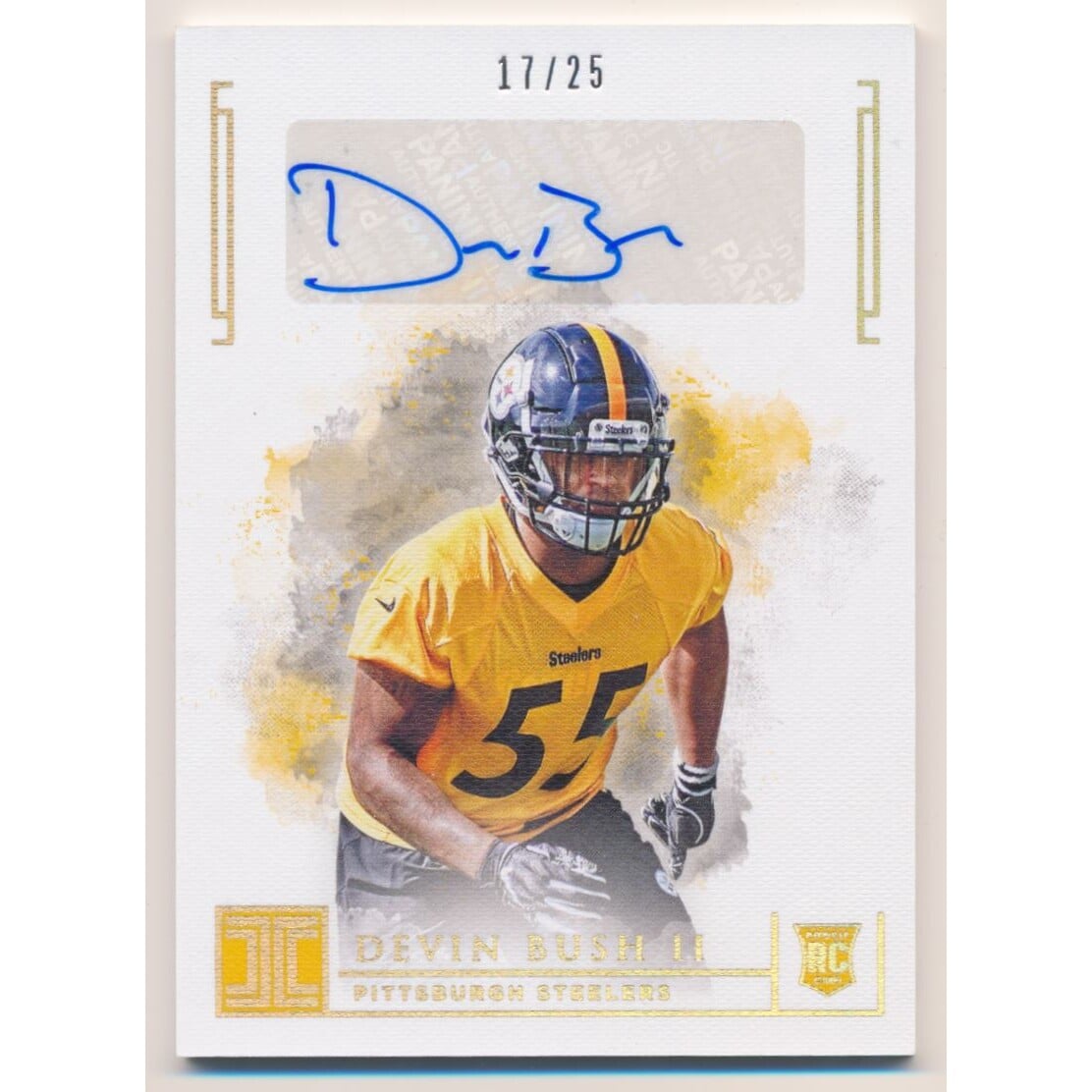 2019 Panini Impeccable Gold #166 Devin Bush II AU. rookie card picture