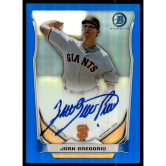 2014 Bowman Chrome Prospect Autographs Blue Refractors #BCAPJG Joan Gregorio